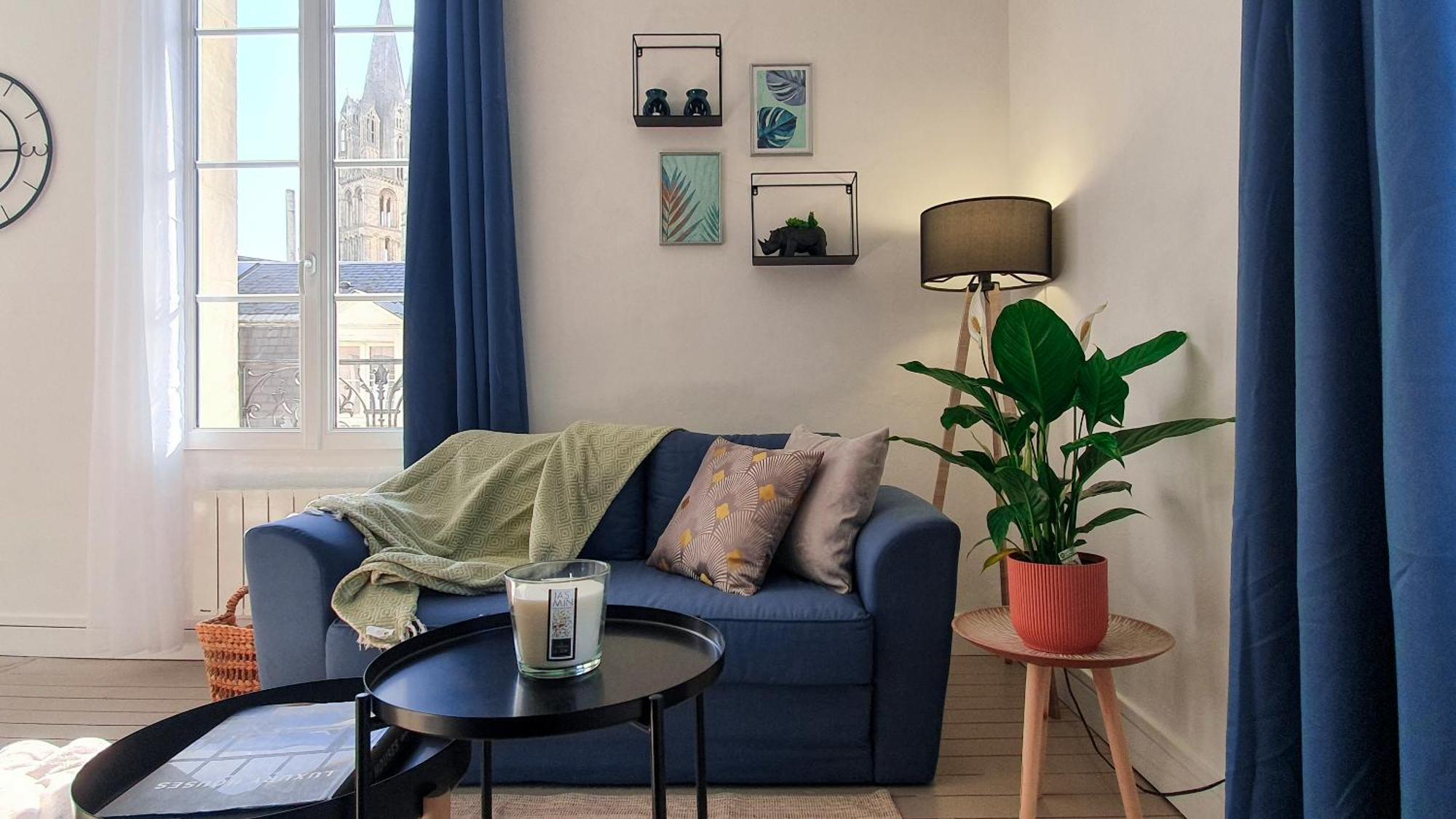 Charming Studio With View Of The Abbaye-Aux-Hommes كان الغرفة الصورة